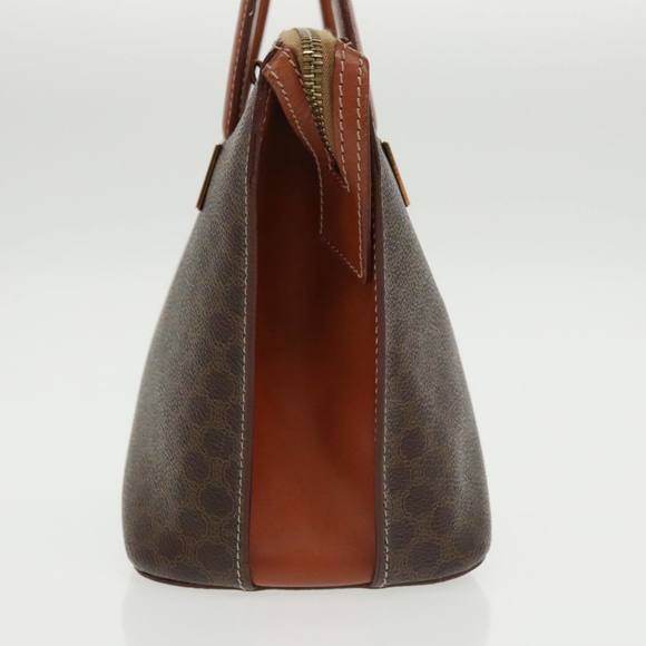 CELINE Macadam Canvas Hand Bag PVC Leather 2way Brown Gold Auth 102157 - Picture 3 of 16